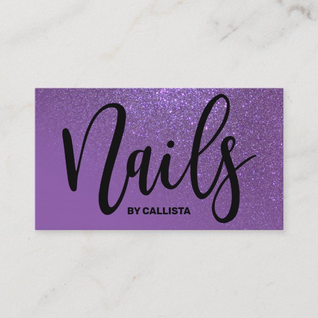 Carte De Visite Typographie de la Parties scintillant violet viole (Devant)