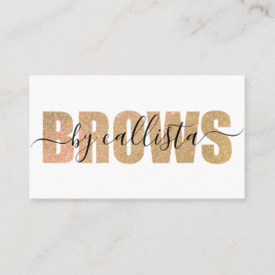 Carte De Visite Typographie de Parties scintillant Or Chic Glamour