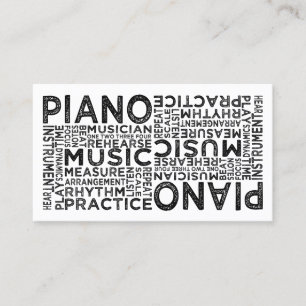 Carte De Visite Typographie de piano