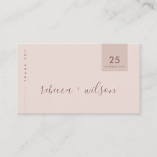 CARTE DE VISITE TYPOGRAPHIE DE ROSE BLANCHE MINIMALE MERCI MARIAGE
