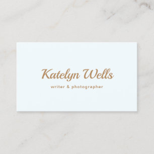 Carte De Visite Typographie de script manuscrite en or simple