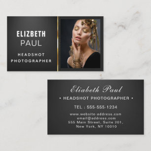 Carte De Visite Typographie de script moderne chic Photographe sim