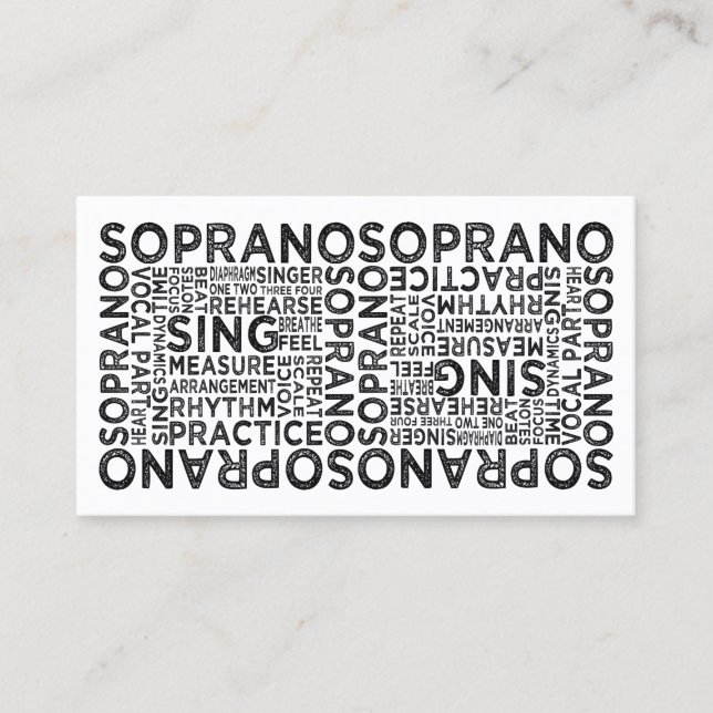 Carte De Visite Typographie de Soprano (Devant)