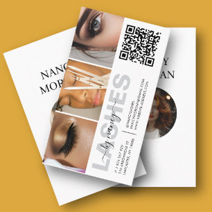 Carte De Visite Typographie des Cils 3 Collage Photo Code QR