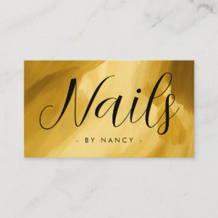 Carte De Visite Typographie des ongles Brochure d'or
