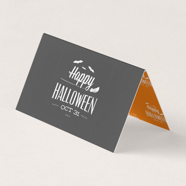 Carte De Visite Typographie d'Halloween (Devant)