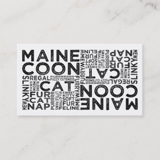 Carte De Visite Typographie du chat Maine Coon