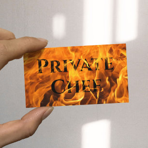 Carte De Visite Typographie du feu professionnel chef privé