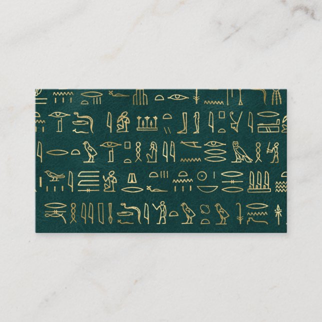 Carte De Visite Typographie égyptienne des Hiéroglyphes d'or (Devant)