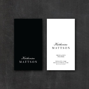 Carte De Visite Typographie élégante noir + blanc