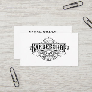 Carte De Visite Typographie et texte personnalisé vintage Barbersh