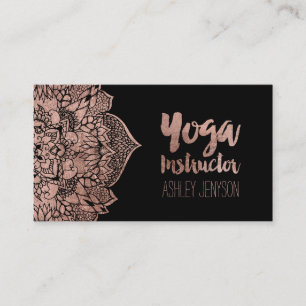 Carte De Visite Typographie florale de yoga de mandala de boho