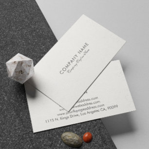 Carte De Visite Typographie grise simple moderne sur fond blanc