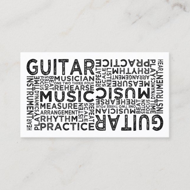 Carte De Visite Typographie guitare (Devant)