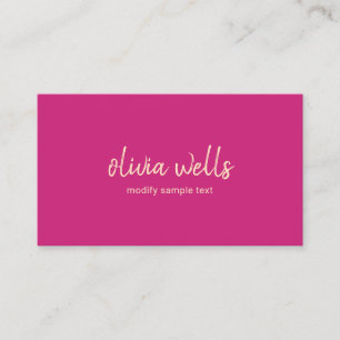 Carte De Visite Typographie manuscrite simple Magenta Pink