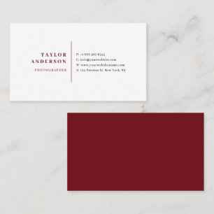Carte De Visite Typographie minimaliste de la Serif rouge de Bourg