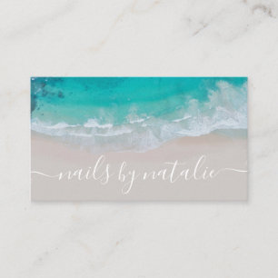 Carte De Visite Typographie minimaliste de plage moderne chic