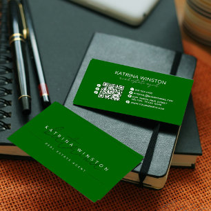 Carte De Visite Typographie minimaliste élégante QR Code Médias so
