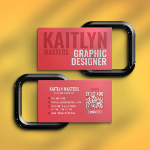 Carte De Visite Typographie minimaliste en gras vibreant rose