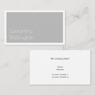 Carte De Visite Typographie minimaliste moderne simple gris