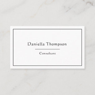 Carte De Visite Typographie Minimaliste Nom Personnalisé Noir Et B