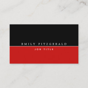 Carte De Visite Typographie minimaliste rouge et noir/blanc