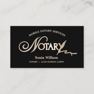 Carte De Visite Typographie Mobile Notaire & Loan Signature Agent 