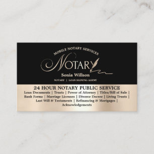 Carte De Visite Typographie Mobile Notaire & Loan Signature Agent 