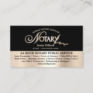 Carte De Visite Typographie Mobile Notaire & Loan Signature Agent 
