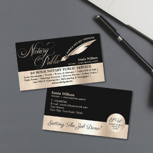 Carte De Visite Typographie Mobile Notaire & Loan Signature Agent 