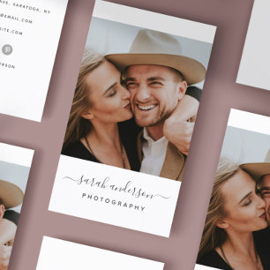 Carte De Visite Typographie Moderne de Script Photographie