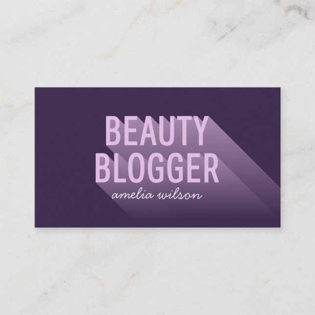 Carte De Visite Typographie Moderne Lavande Purple Blogger Beauté (Devant)