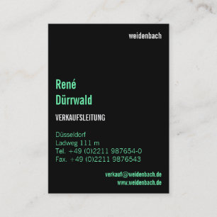 Carte De Visite Typographie moderne sur fond noir