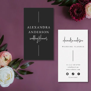 Carte De Visite Typographie moderne Wedding planner noir et blanc