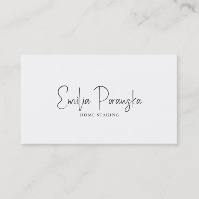 Carte De Visite Typographie noir sur blanc (Devant)