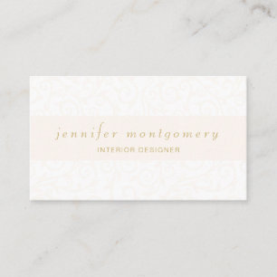 Carte De Visite Typographie or Blush Watercolor Damask