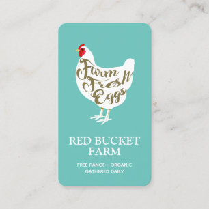 Carte De Visite Typographie Poulet De La Ferme Oeufs Frais