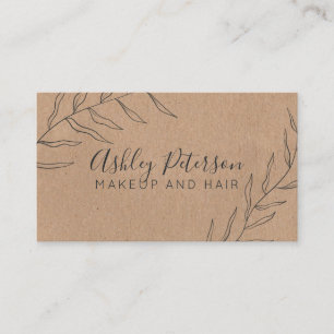 Carte De Visite Typographie rustique de maquillage de cheveux de