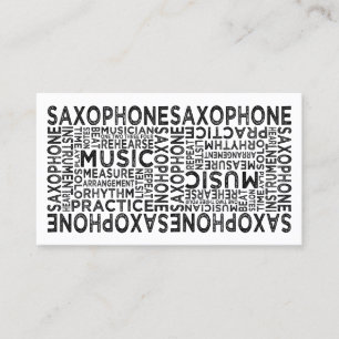 Carte De Visite Typographie saxophone