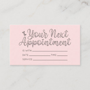 Carte De Visite Typographie simple Coeur rose