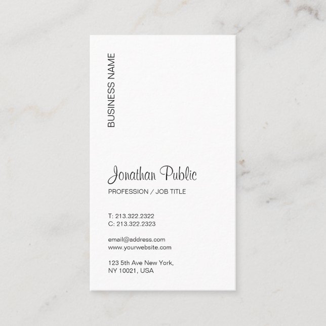 Carte De Visite Typographie Téléchargez votre logo Vertical Modern (Devant)