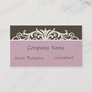 Carte De Visite Typographie vintage Lin rose