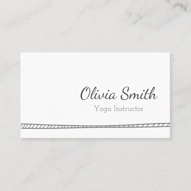 Carte De Visite Typographie Yoga simple et moderne (Devant)