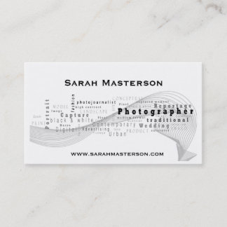Carte de visite typographique blanc de photographe