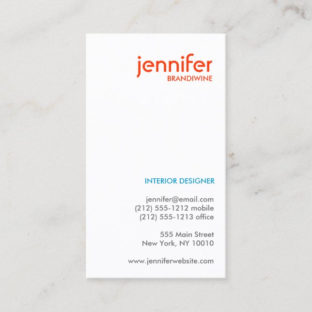 CARTE DE VISITE TYPOGRAPHIQUE PEBBLES (Devant)