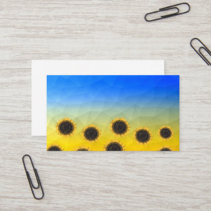 Carte De Visite Ukraine jaune bleu géométrie maillage motif Fleurs