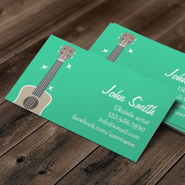 Carte De Visite Ukulele Artiste Cute Music (Créateur téléchargé)