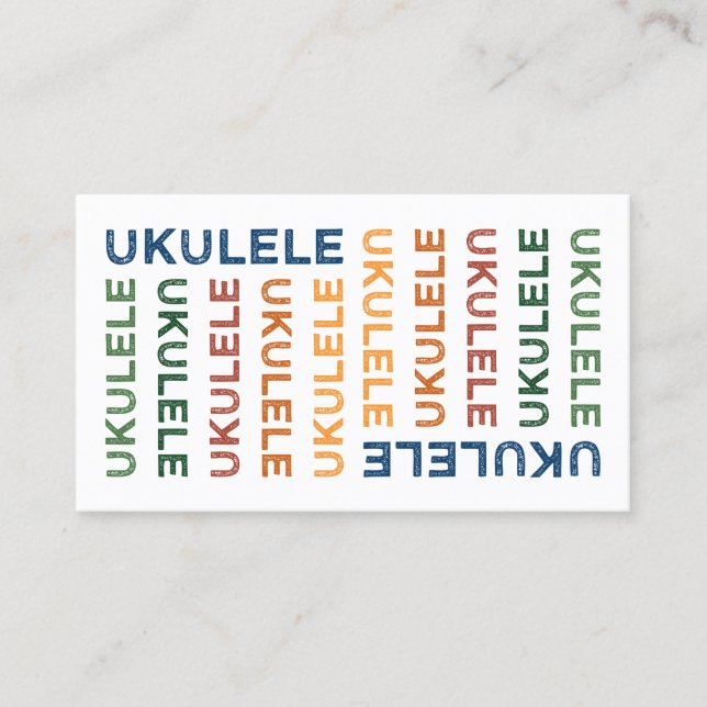 Carte De Visite Ukulele coloré (Devant)