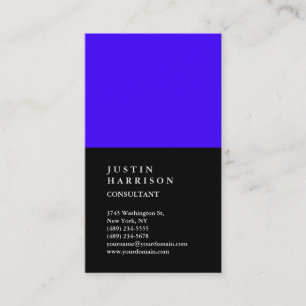 Carte De Visite Ultramarine noir vertical Bleu rayé tendance