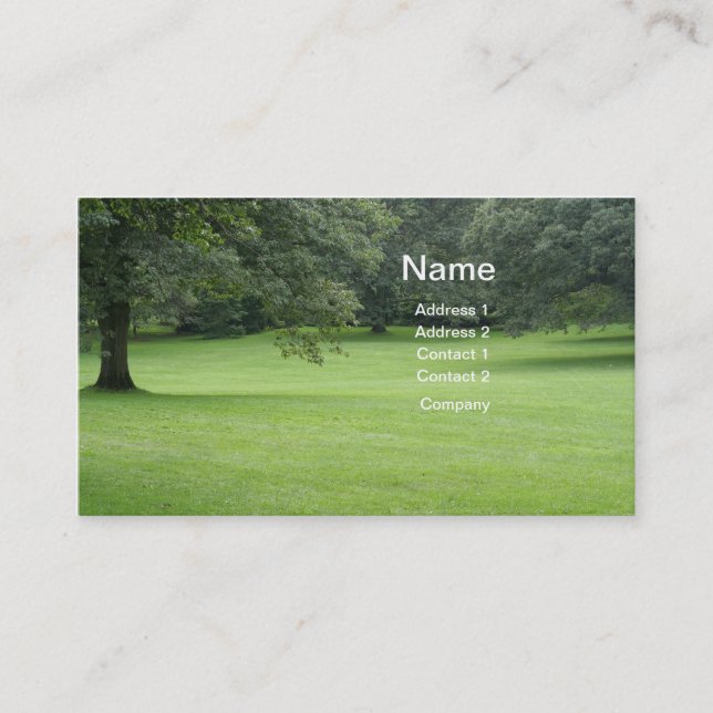 Carte De Visite Un arbre dans un domaine de vert (Devant)